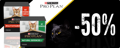 50% korting op diverse supplementen van Pro Plan voor katten